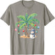 Vintage Palm Tree Snowman Tropical Christmas Deck The Palms T-Shirt - T-Shirt | Sand