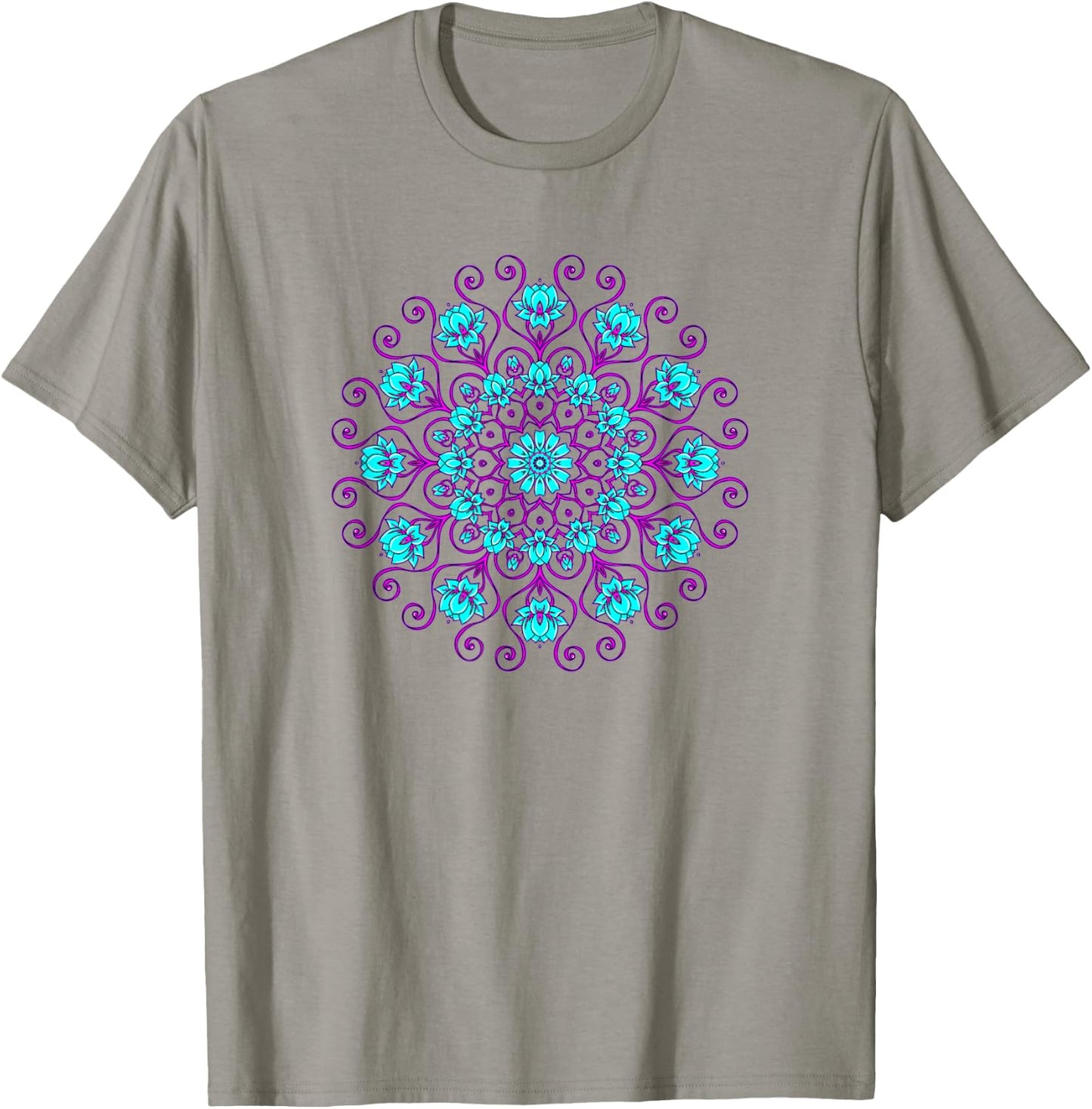 Lotus Flower Mandala Yoga Meditation Awareness Zen T-Shirt - T-Shirt | Sand