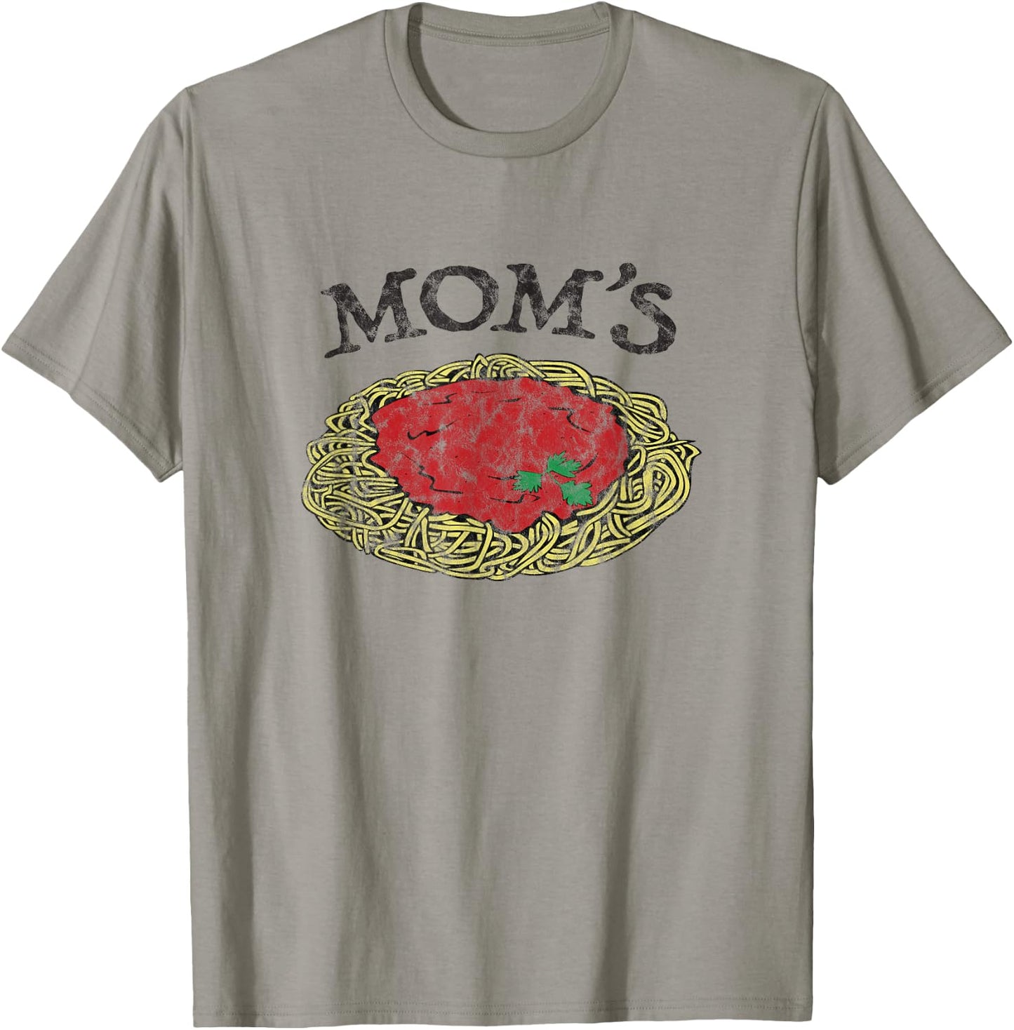 Mom's Spaghetti Funny Italian Graphic Print T-Shirt - T-Shirt | Sand