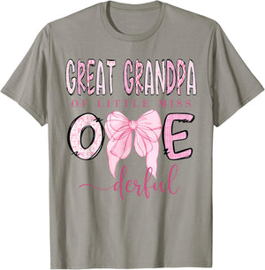 Great Grandpa of Little Miss Onederful 1St Birthday Girl T-Shirt - T-Shirt | Sand