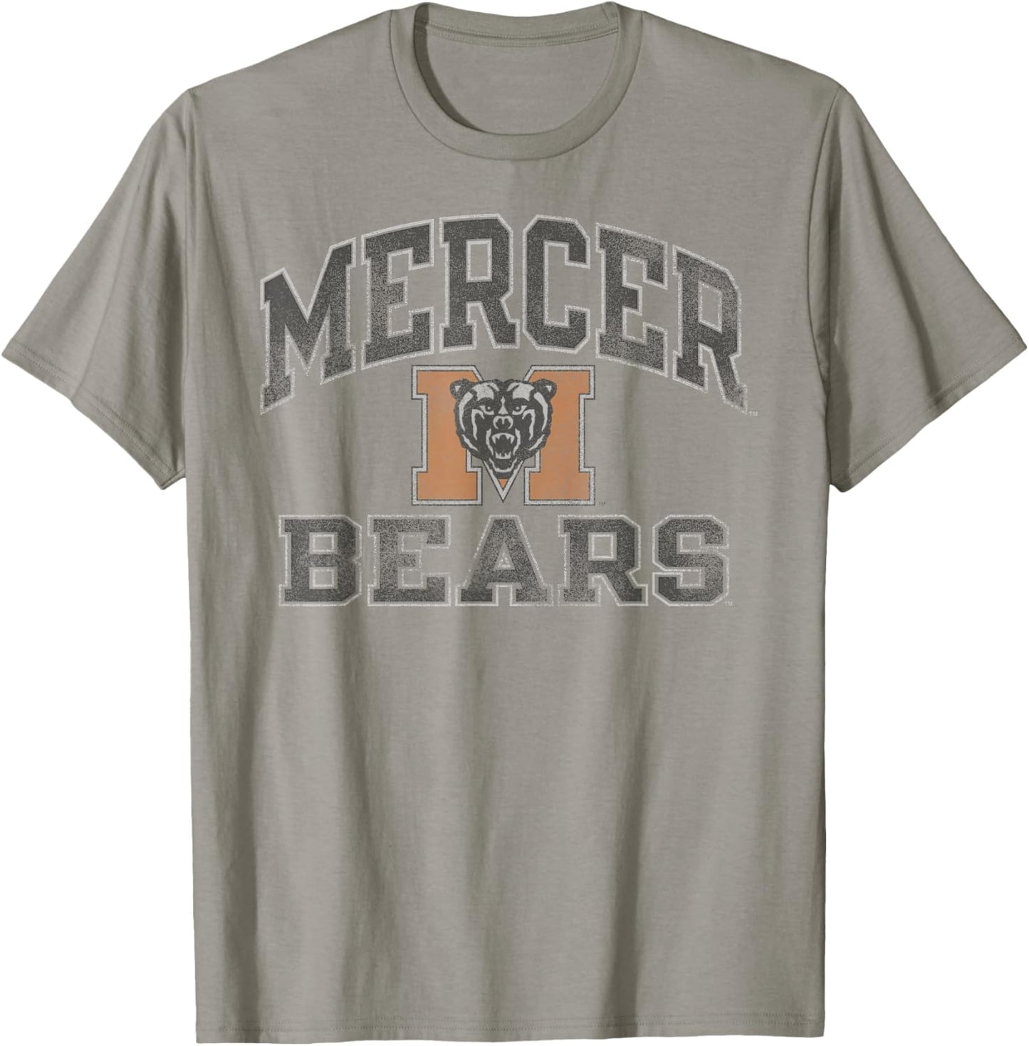 Mercer Bears Vintage Worn Gray Officially Licensed T-Shirt - T-Shirt | Sand