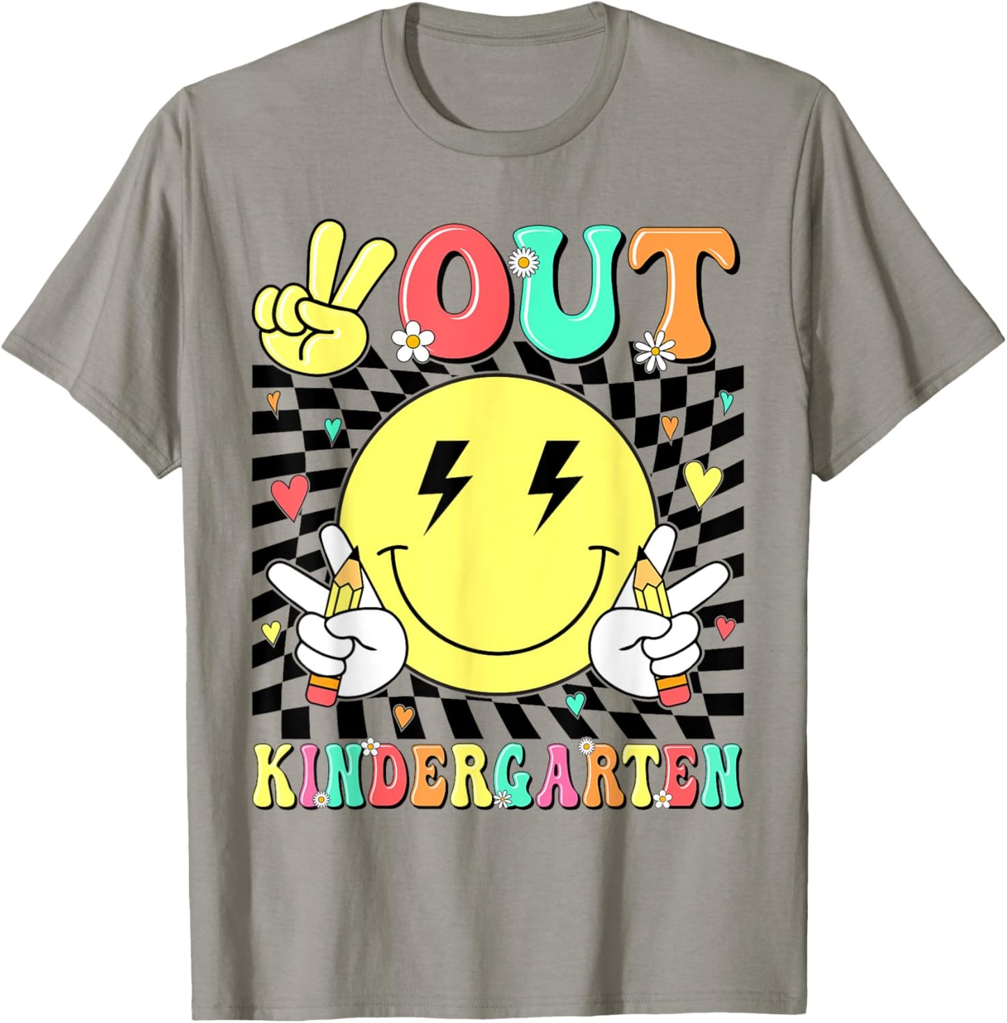 Peace Out Kindergarten Graduation Last Day of Kindergarten T-Shirt - T-Shirt | Sand