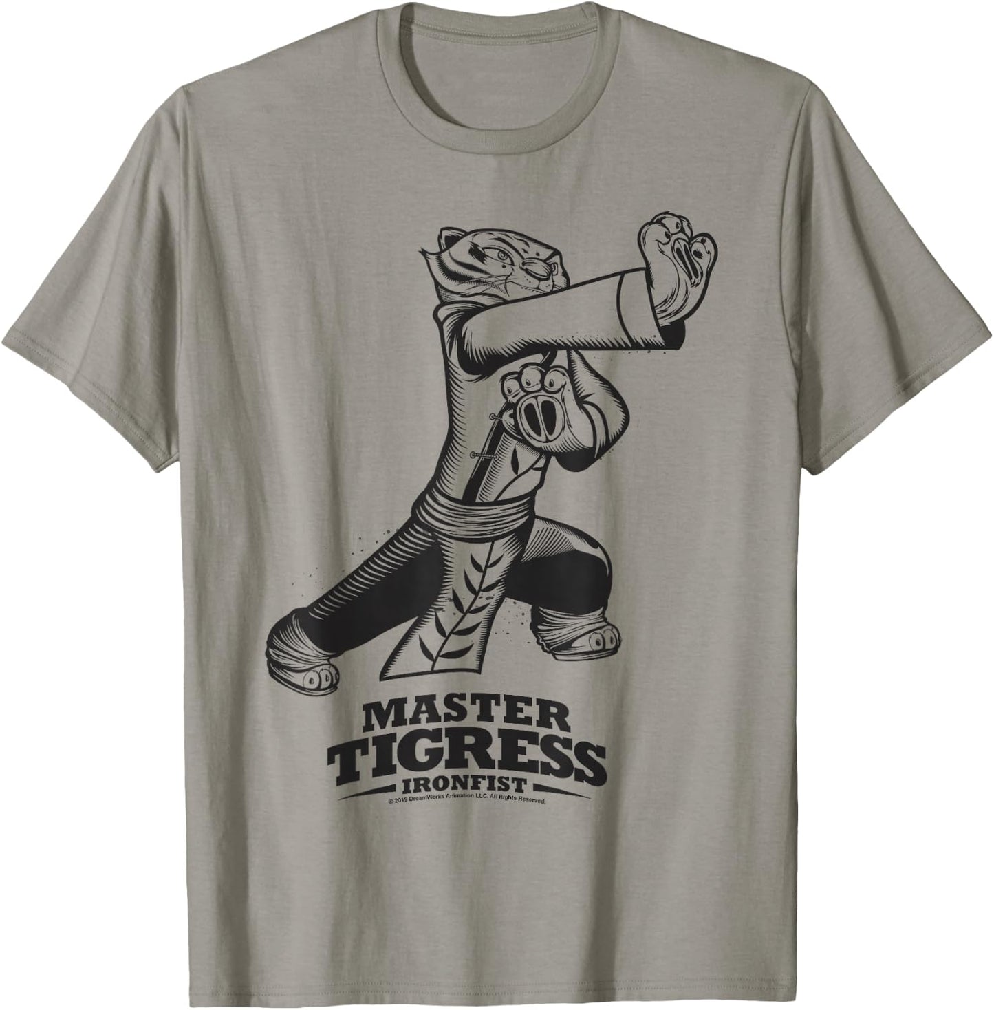 Kung Fu Panda Master Tigress Iron Fist Sketch Portrait T-Shirt - T-Shirt | Sand