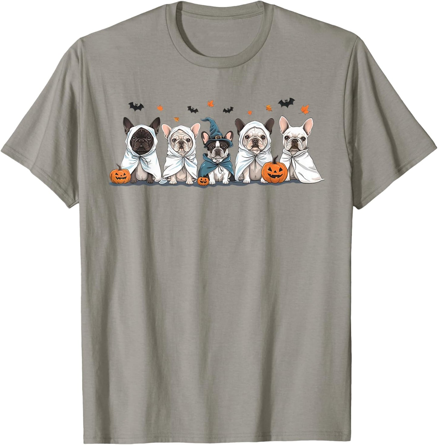 Funny Frenchie Halloween Costume Cute French Bulldog Ghost T-Shirt - T-Shirt | Sand