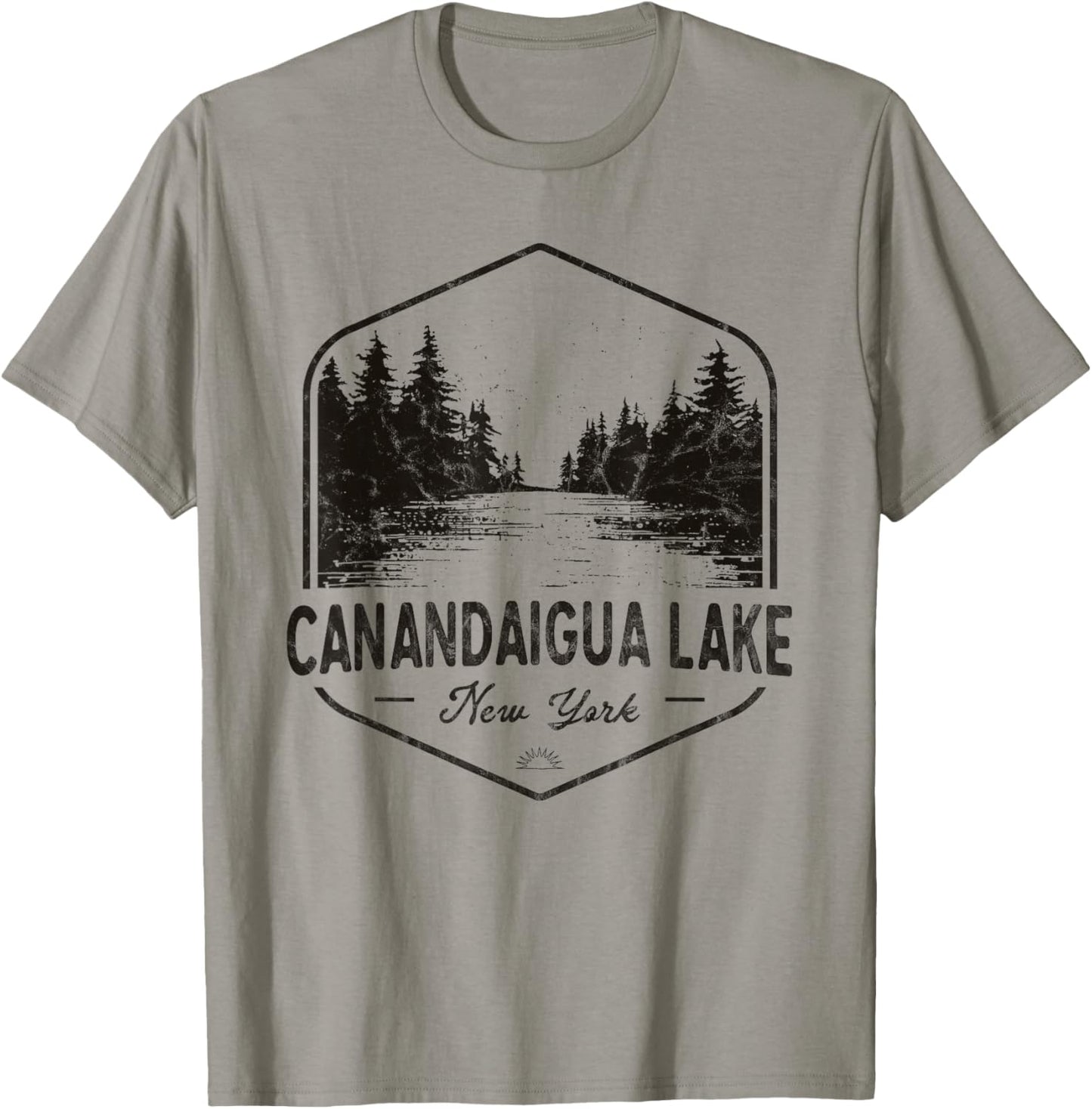 Canandaigua Lake New York Outdoors Vintage T-Shirt - T-Shirt | Sand