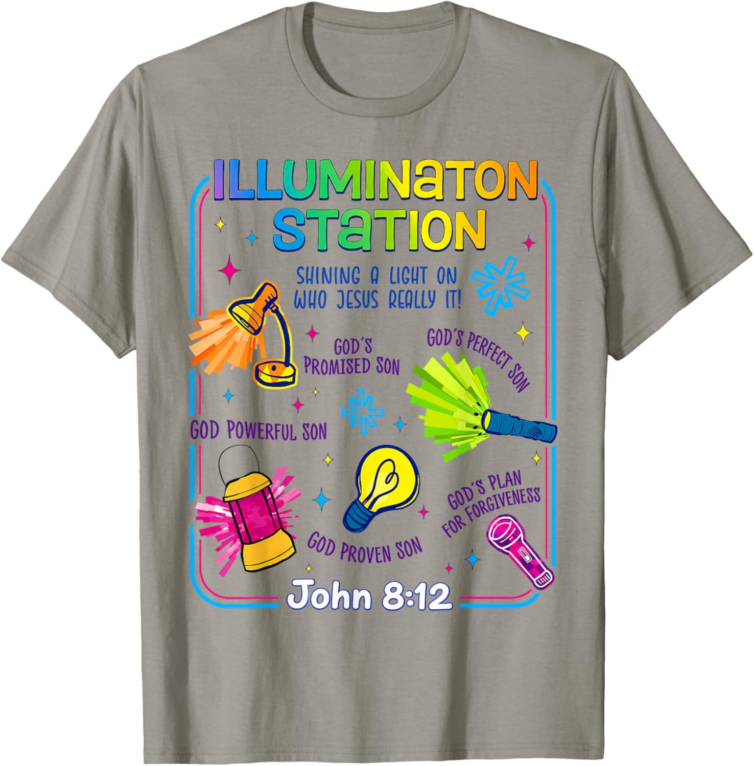 Illumination Station Vbs 2026 Jesus Light of The World T-Shirt - T-Shirt | Sand