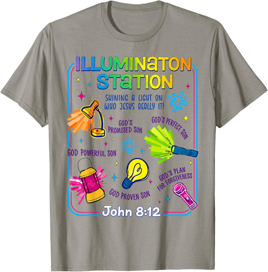 Illumination Station Vbs 2026 Jesus Light of The World T-Shirt - T-Shirt | Sand