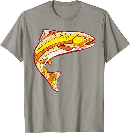 Mountain Life Outdoor Junkie Vintage Golden Trout Fishing Retro Fish Graphic T-Shirt - T-Shirt | Sand
