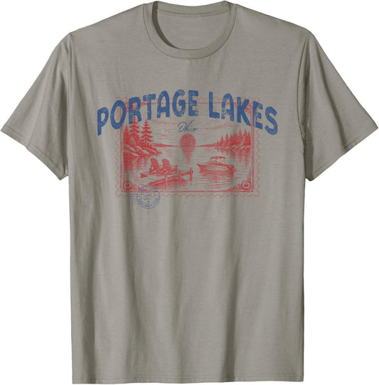 Portage Lakes Ohio Outdoors Vintage T-Shirt - T-Shirt | Sand