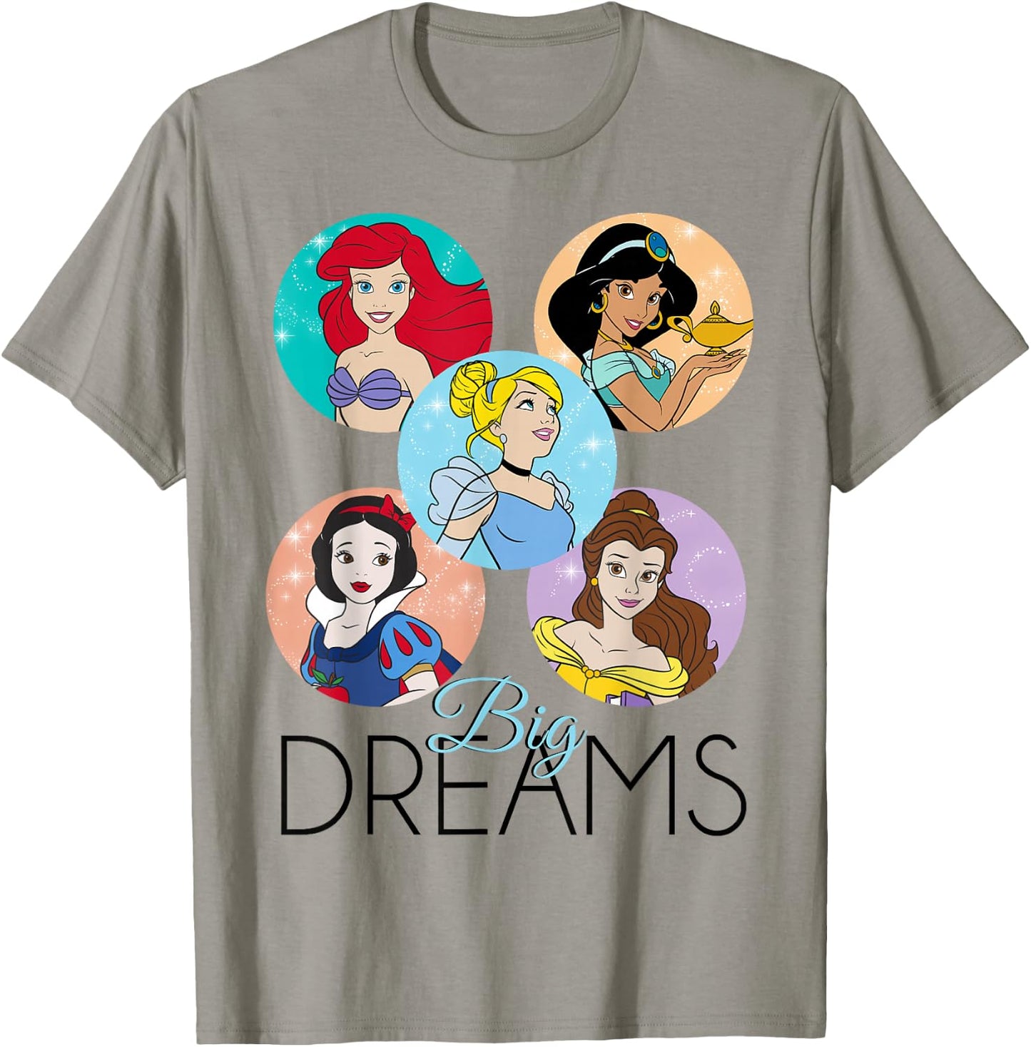 Disney Princess Big Dreams Sparkle Character Bubbles T-Shirt - T-Shirt | Sand