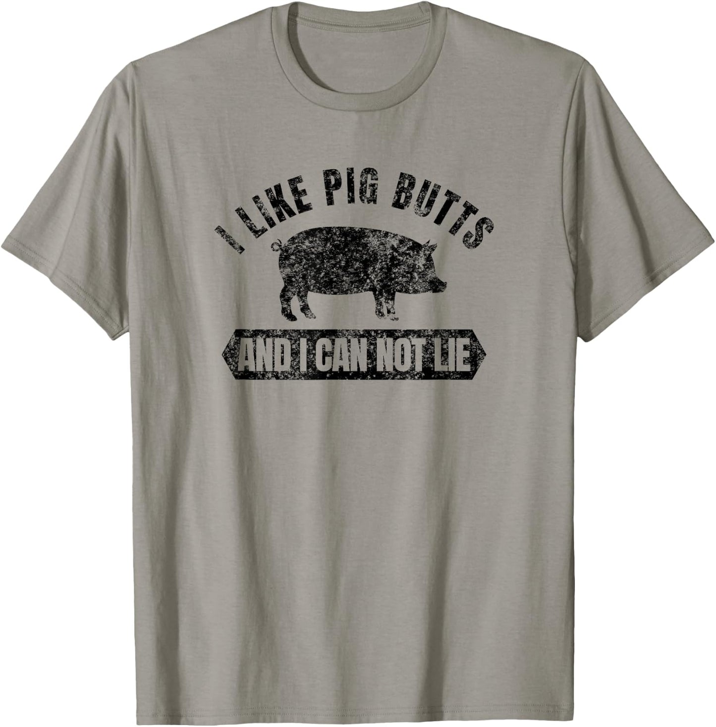 Vintage I Like Pig Butts and I Cannot Lie Funny BBQ T-Shirt - T-Shirt | Sand