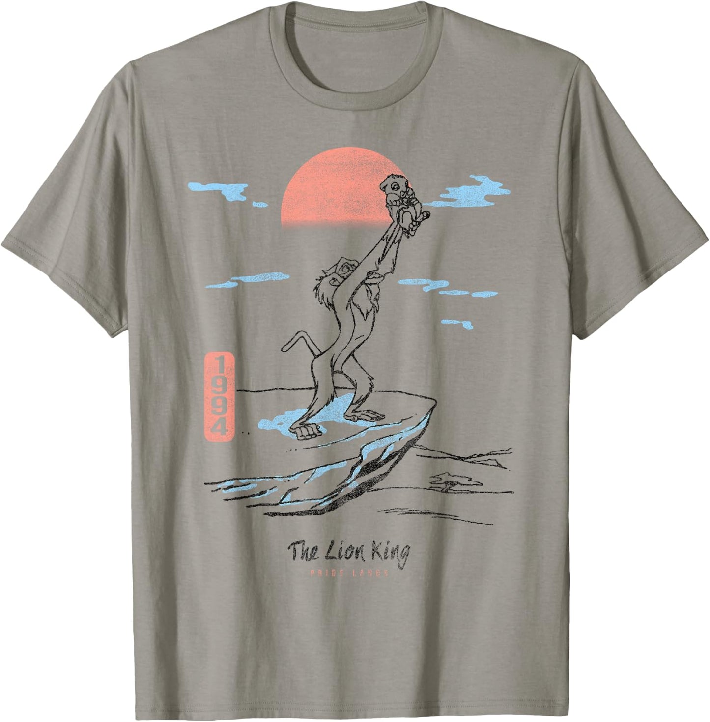 Disney The Lion King Rafiki And Simba Sunrise Outline T-Shirt - T-Shirt | Sand