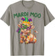 Mardi Moo Highland Cow Mardi Gras Cowboy Western Fat Tuesday T-Shirt - T-Shirt | Sand