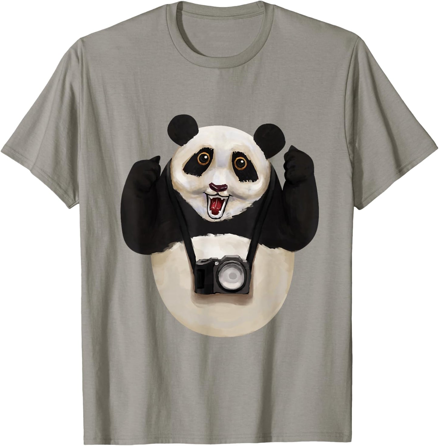 Panda Bear Photographer Photography Day - Camera T-Shirt - T-Shirt | Sand
