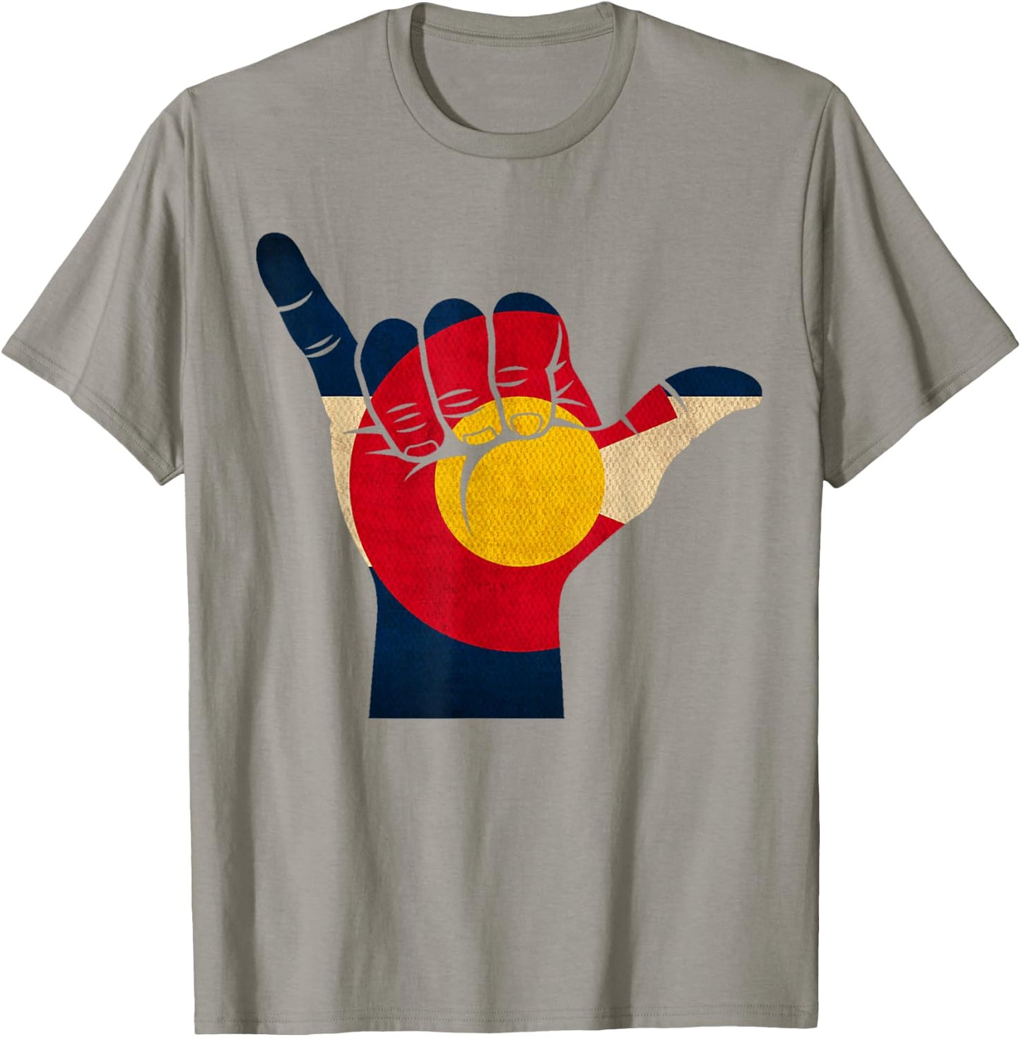 Colorado Rocky Mountain Shirt | Shaka Sign Flag of Colorado T-Shirt - T-Shirt | Sand