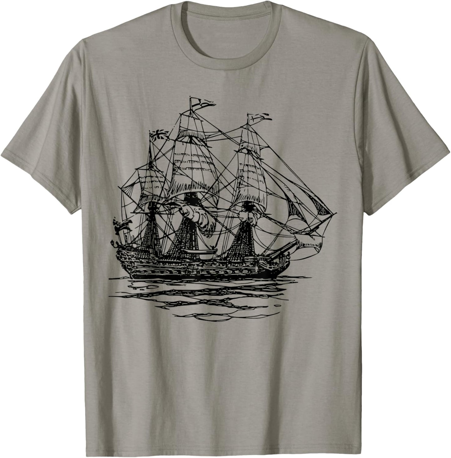 Sheldon Nerdy Vintage Retro Boat Pirate Ship Geek Gift T-Shirt - T-Shirt | Sand