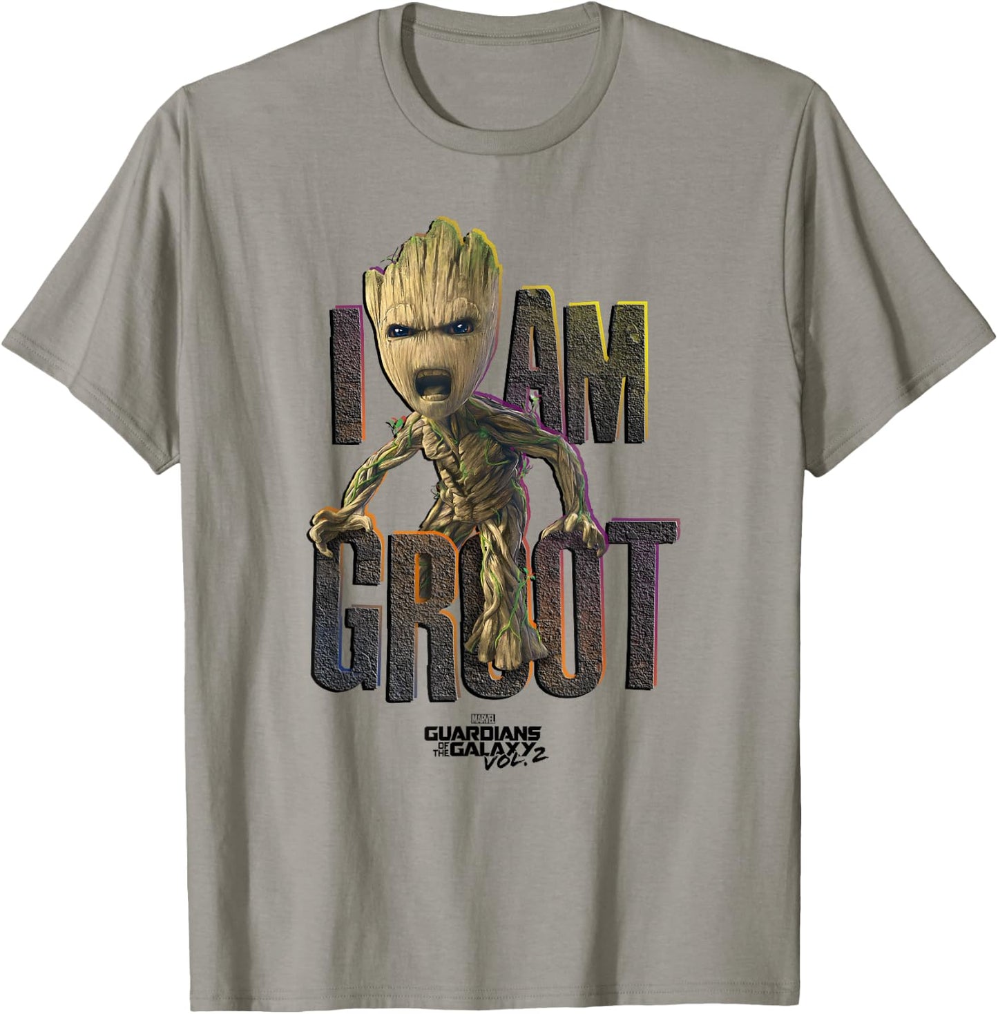 Marvel Guardians Vol.2 I AM Groot Cute Angry C1 Small T-Shirt - T-Shirt | Sand