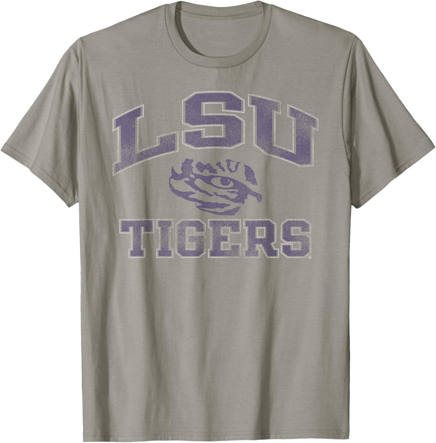 LSU Tigers Vintage Worn Gray Officially Licensed T-Shirt - T-Shirt | Sand