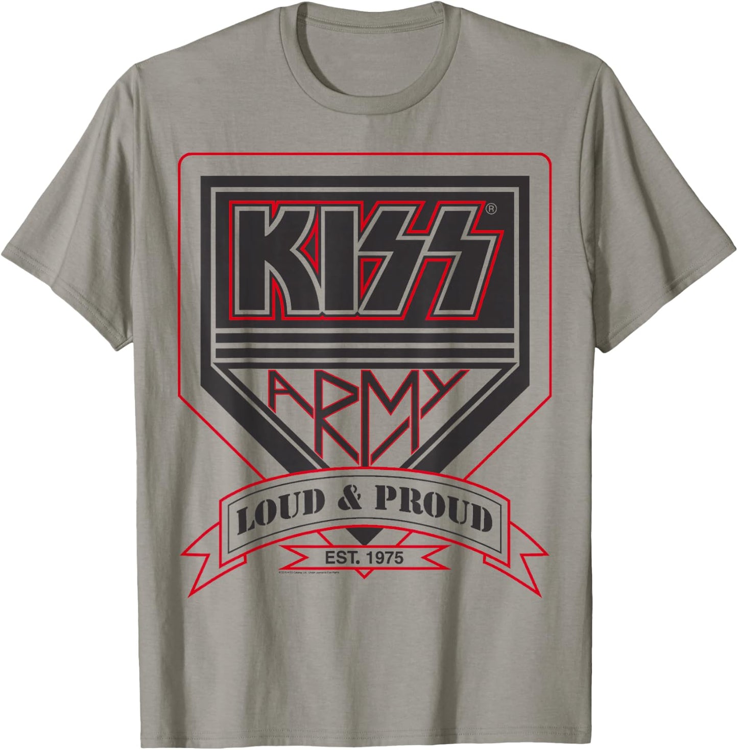 KISS - Official KISS Kollection , -Adults, Short Sleeve, , Military Green, Small T-Shirt - T-Shirt | Sand