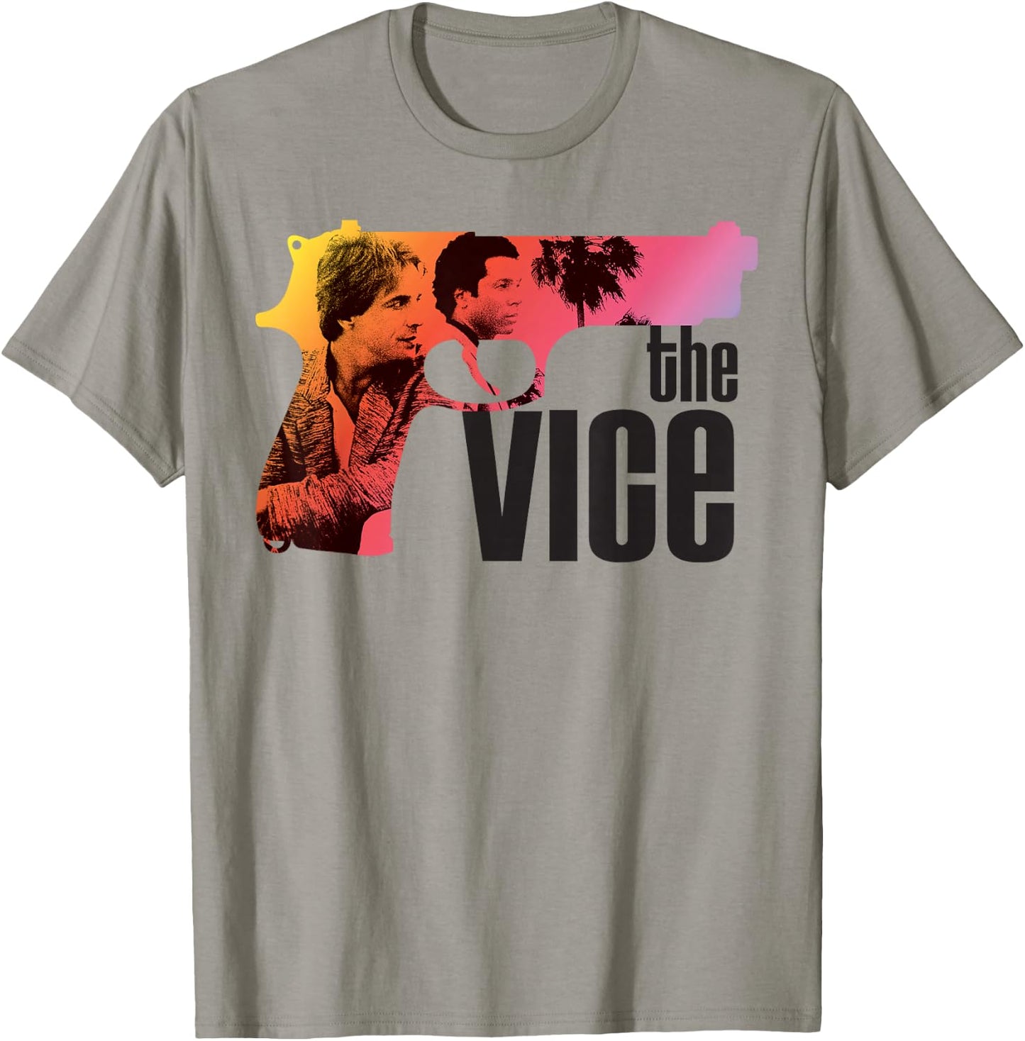 Miami Vice 'The Vice' Neon Gun T-Shirt - T-Shirt | Sand