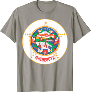 Minnesota MN State Flag USA T Shirt T-Shirt - T-Shirt | Sand