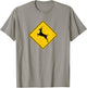 Retro Deer Crossing Vintage Hipster Sign T-Shirt - T-Shirt | Sand