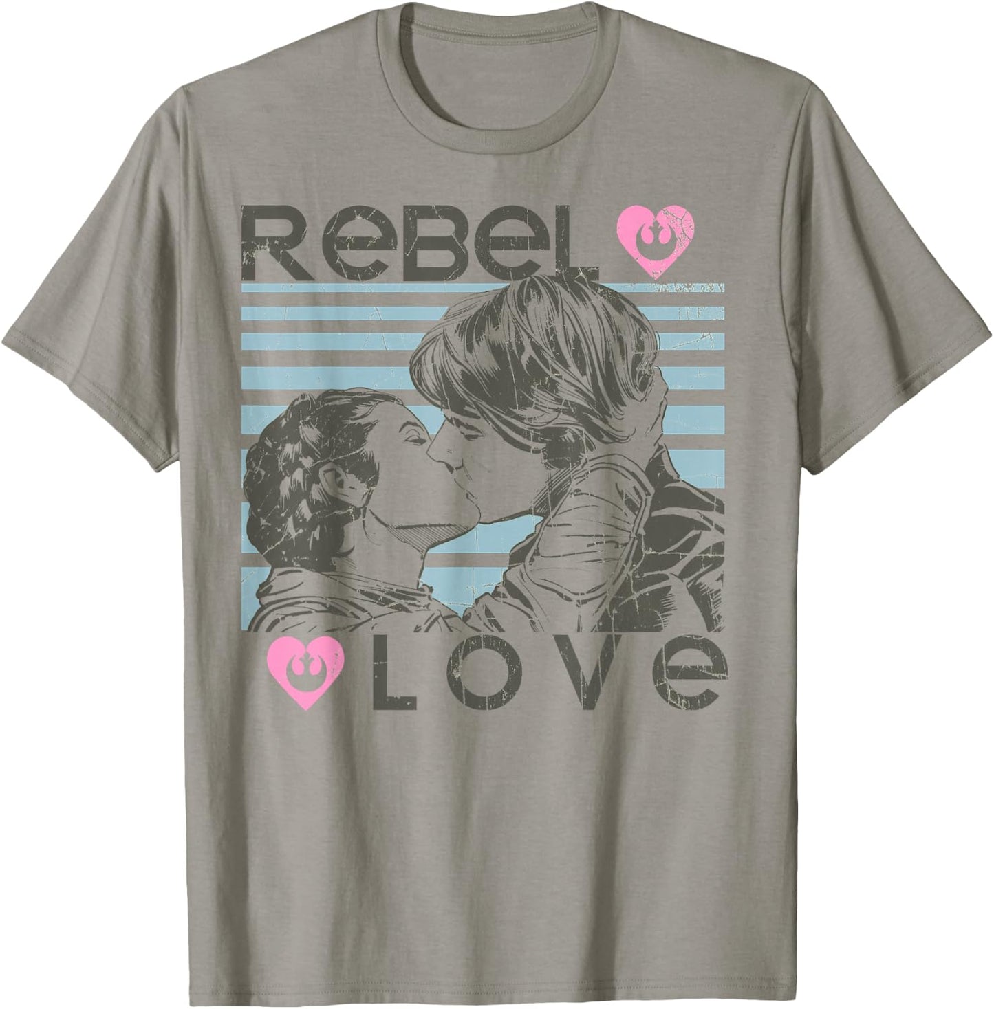Star Wars Han Leia Rebel Love Kiss Graphic T-Shirt - T-Shirt | Sand