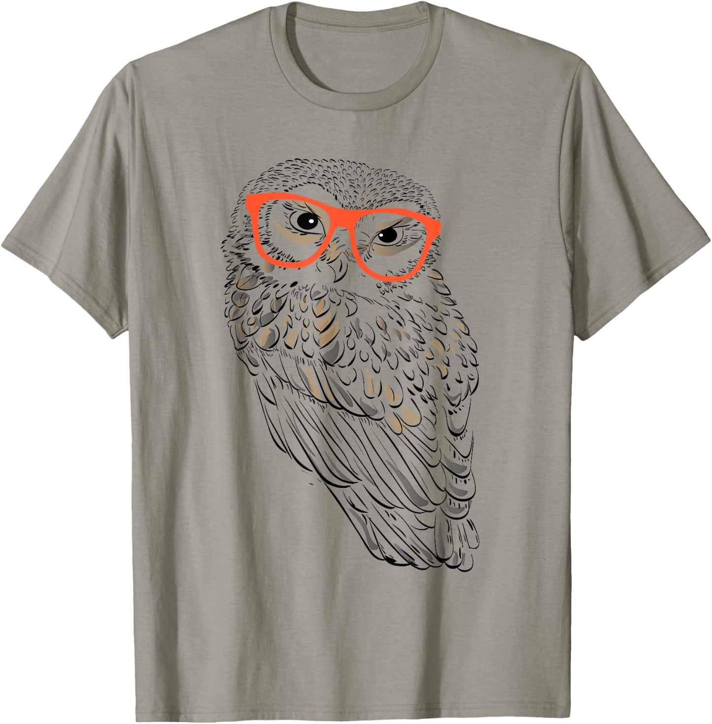Cute Halloween Hipster Owl With Orange Glasses Funny Gift T-Shirt - T-Shirt | Sand