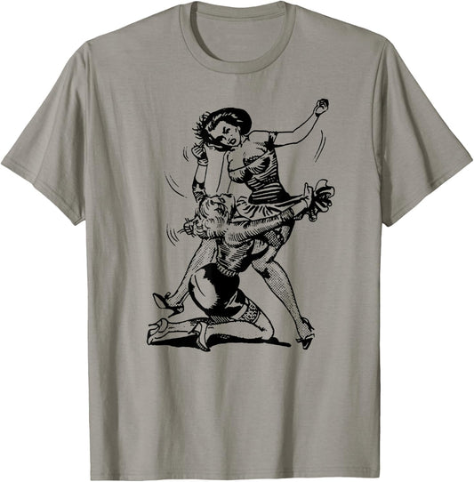 Funny MMA Sexy Women Cat Fight T-Shirt - T-Shirt | Sand