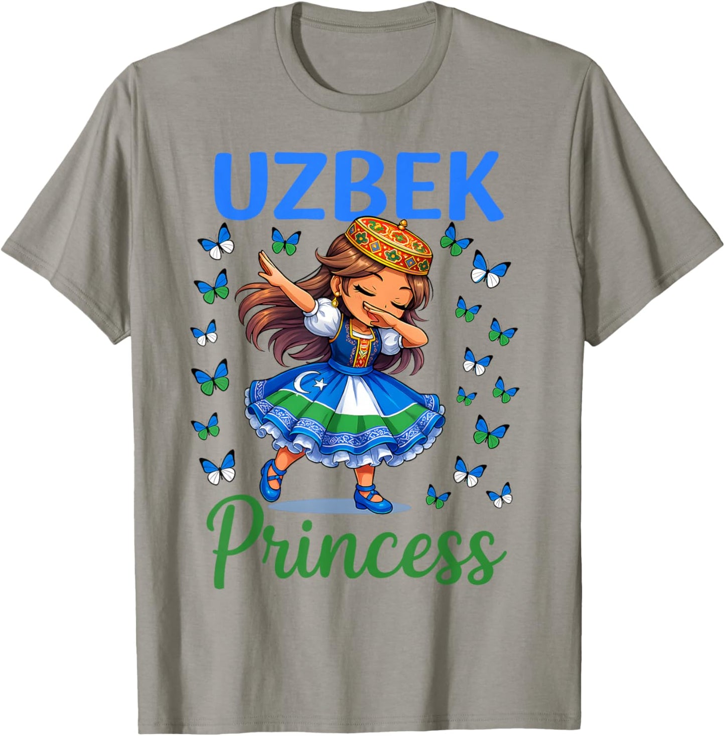 Uzbek Princess Girl Dab Uzbekistan Dress for Girls Kids T-Shirt - T-Shirt | Sand