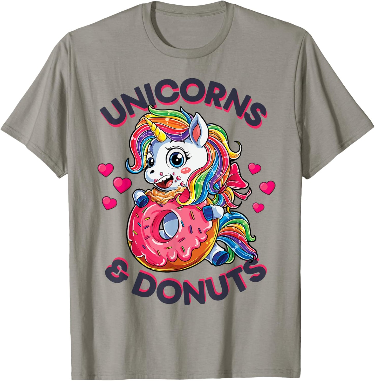 Unicorns & Donuts T shirt Girls Unicorn Squad Rainbow Gifts T-Shirt - T-Shirt | Sand