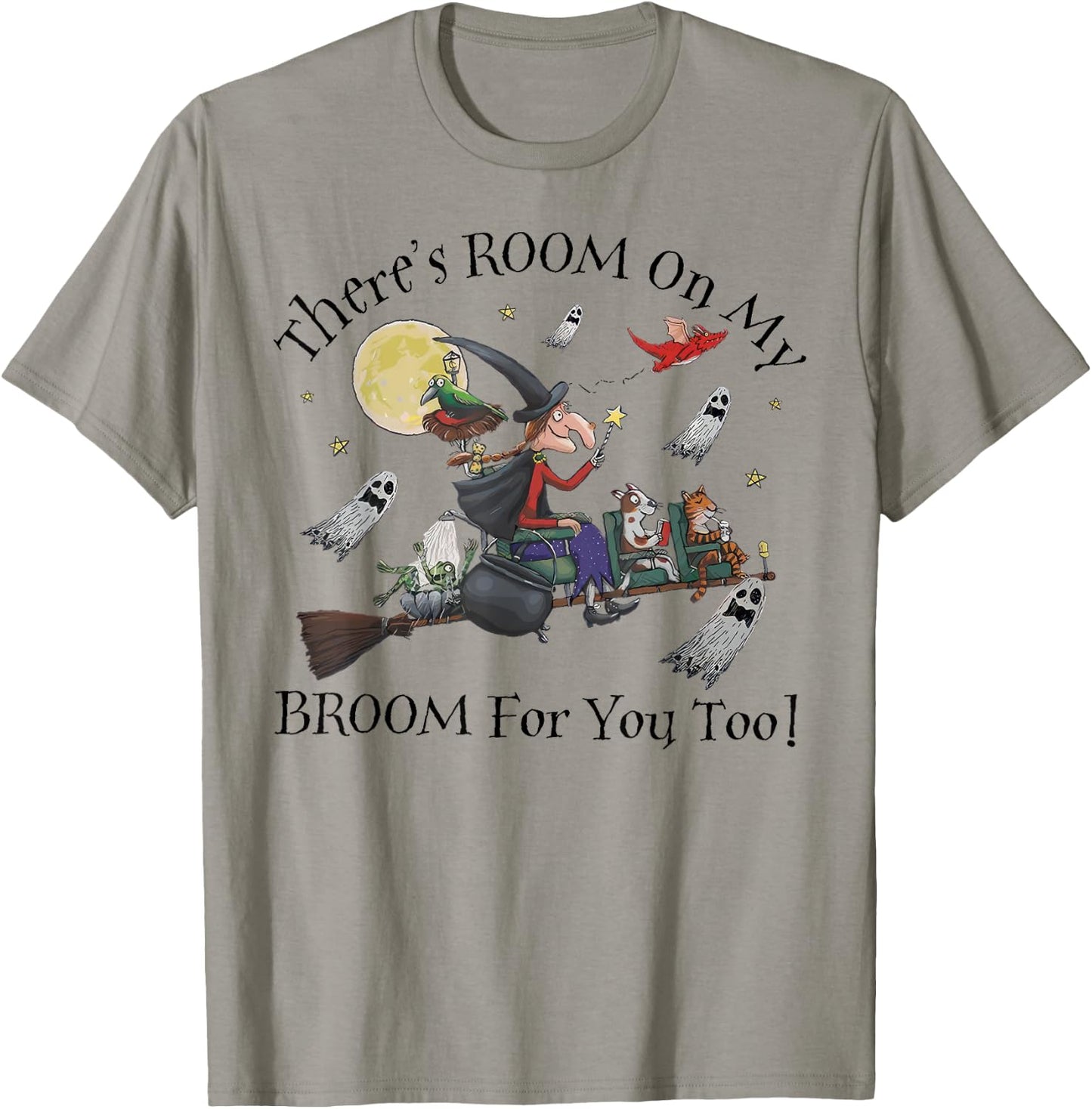 Halloween There's Room On My Broom For You Too Teacher T-Shirt - T-Shirt | Sand