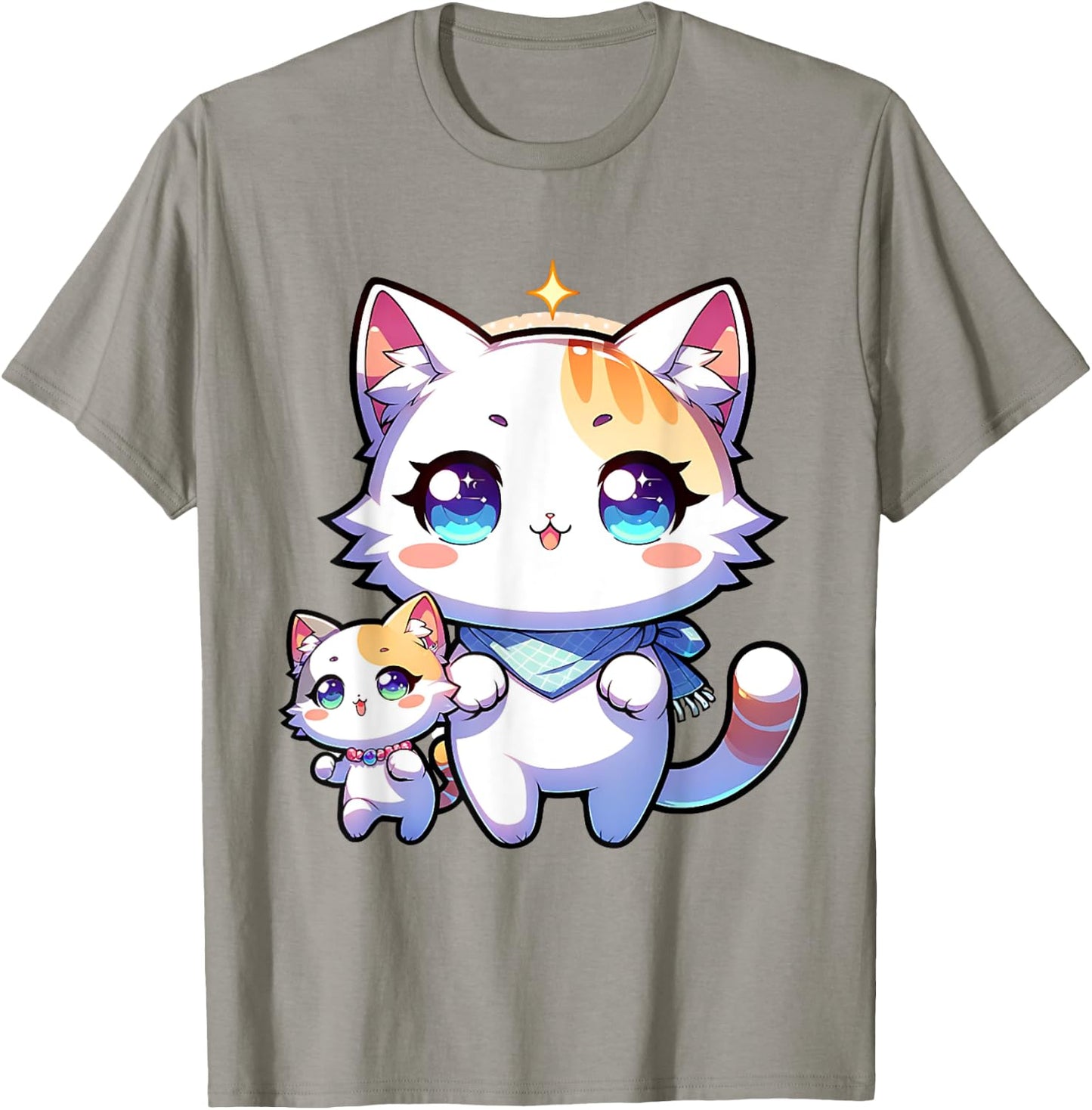 Kawaii Cat Mom Baby Anime T-Shirt - T-Shirt | Sand