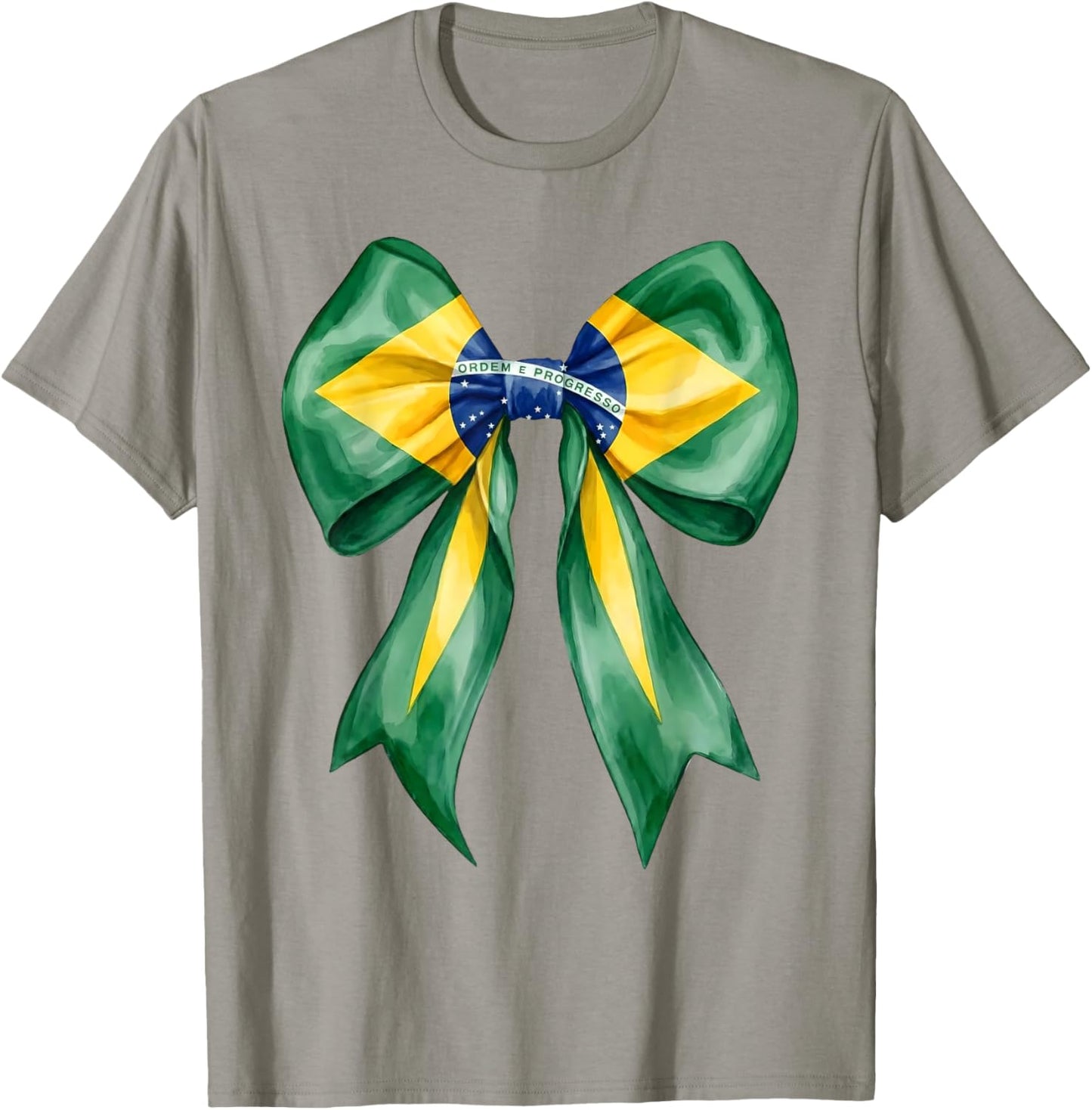 Brazilian Girl Coquette Bow Brasil Brazil Flag Brasileira T-Shirt - T-Shirt | Sand