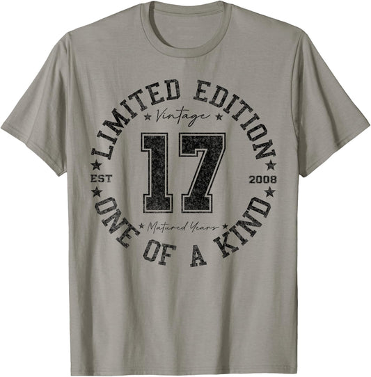 17 Year Old Gifts Vintage 2008 Limited Edition 17th Birthday T-Shirt - T-Shirt | Sand
