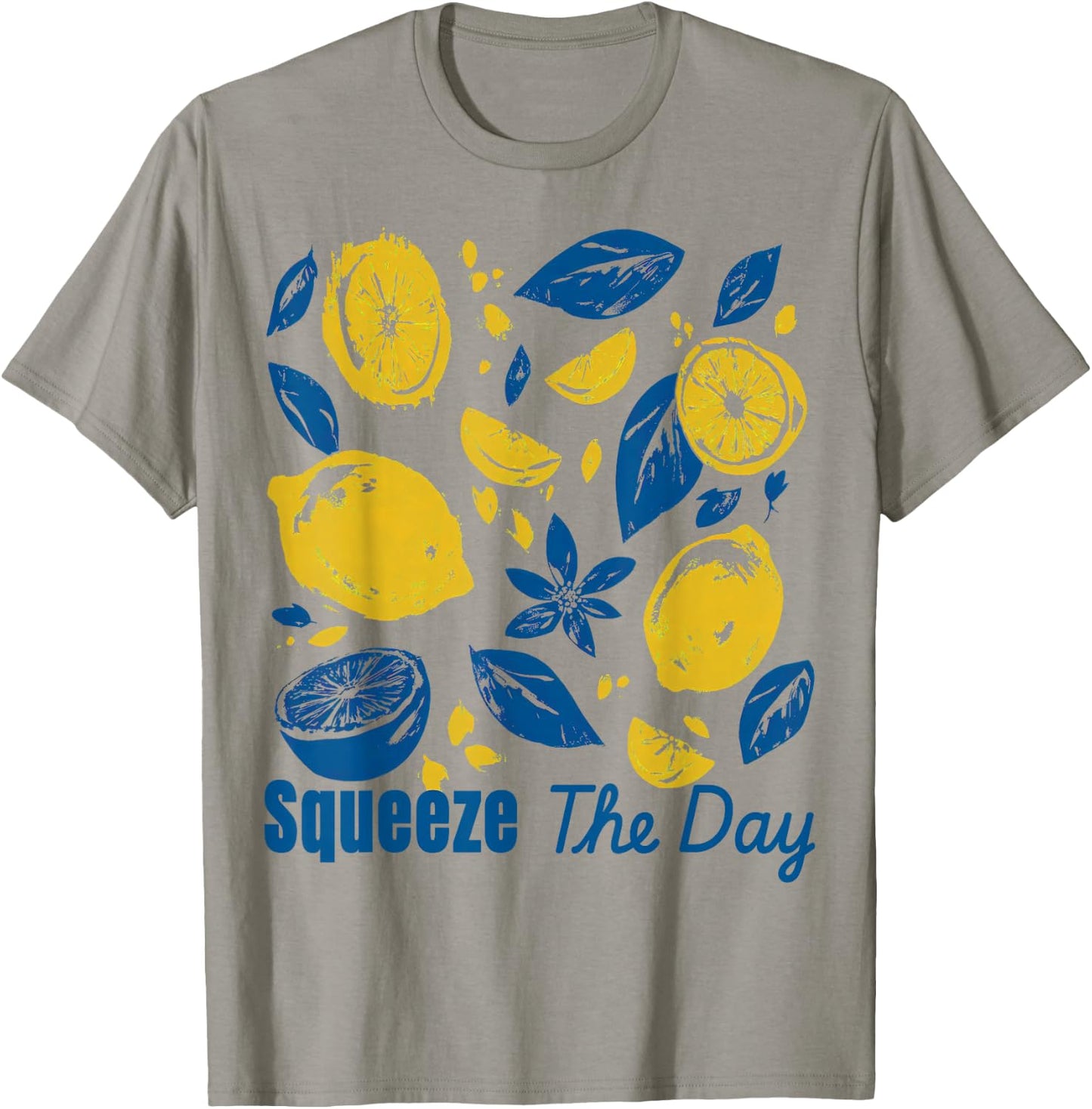 Squeeze The Day Lemon Citrus Retro Summer Motivational T-Shirt - T-Shirt | Sand