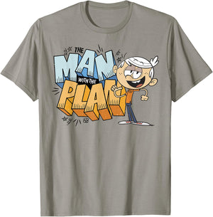 The Loud House Lincoln Loud The Man with The Plan T-Shirt - T-Shirt | Sand