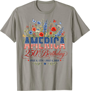 250th Anniversary USA Women 250 Years American 4th of July T-Shirt - T-Shirt | Sand
