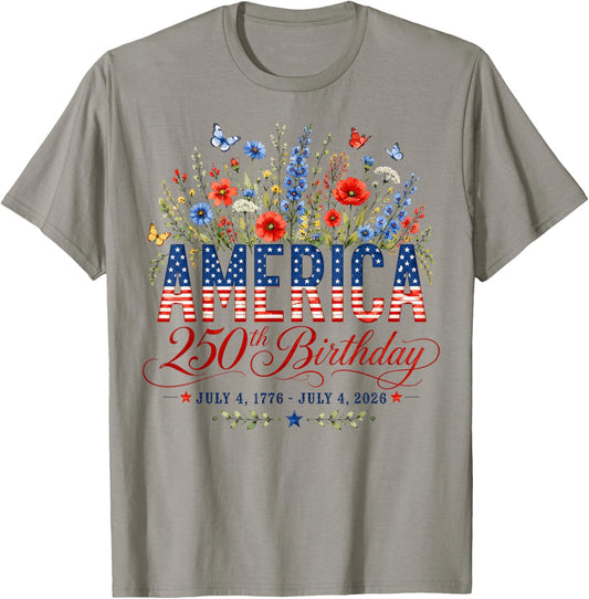 250th Anniversary USA Women 250 Years American 4th of July T-Shirt - T-Shirt | Sand