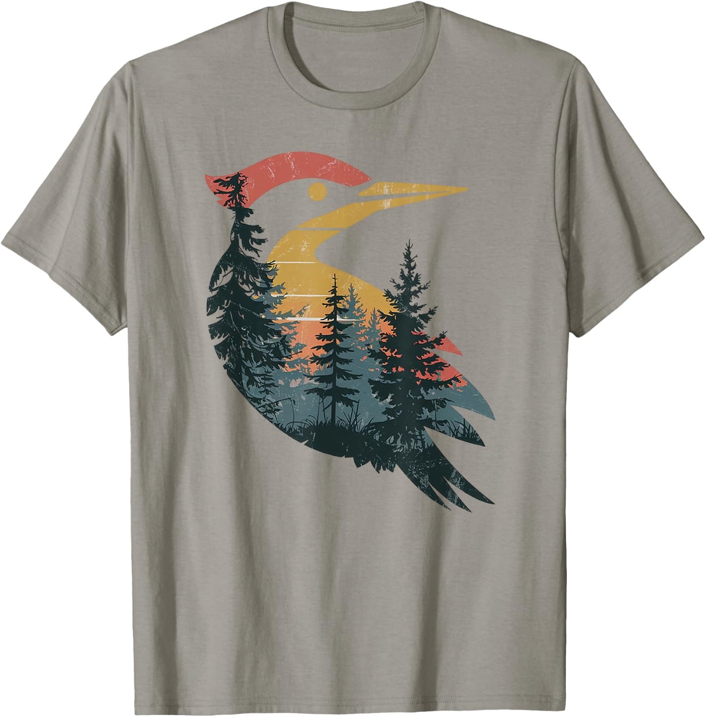 Woodpecker Hunting Hiking Outdoor Camping Forest Men Women T-Shirt - T-Shirt | Sand