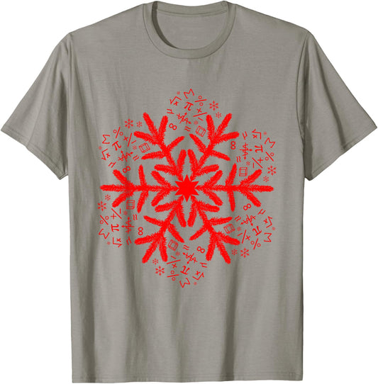 Mathematics Snowflake Math Christmas T-Shirt - T-Shirt | Sand