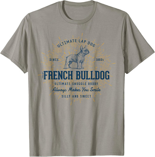 Retro French Bulldog Vintage T-Shirt - T-Shirt | Sand