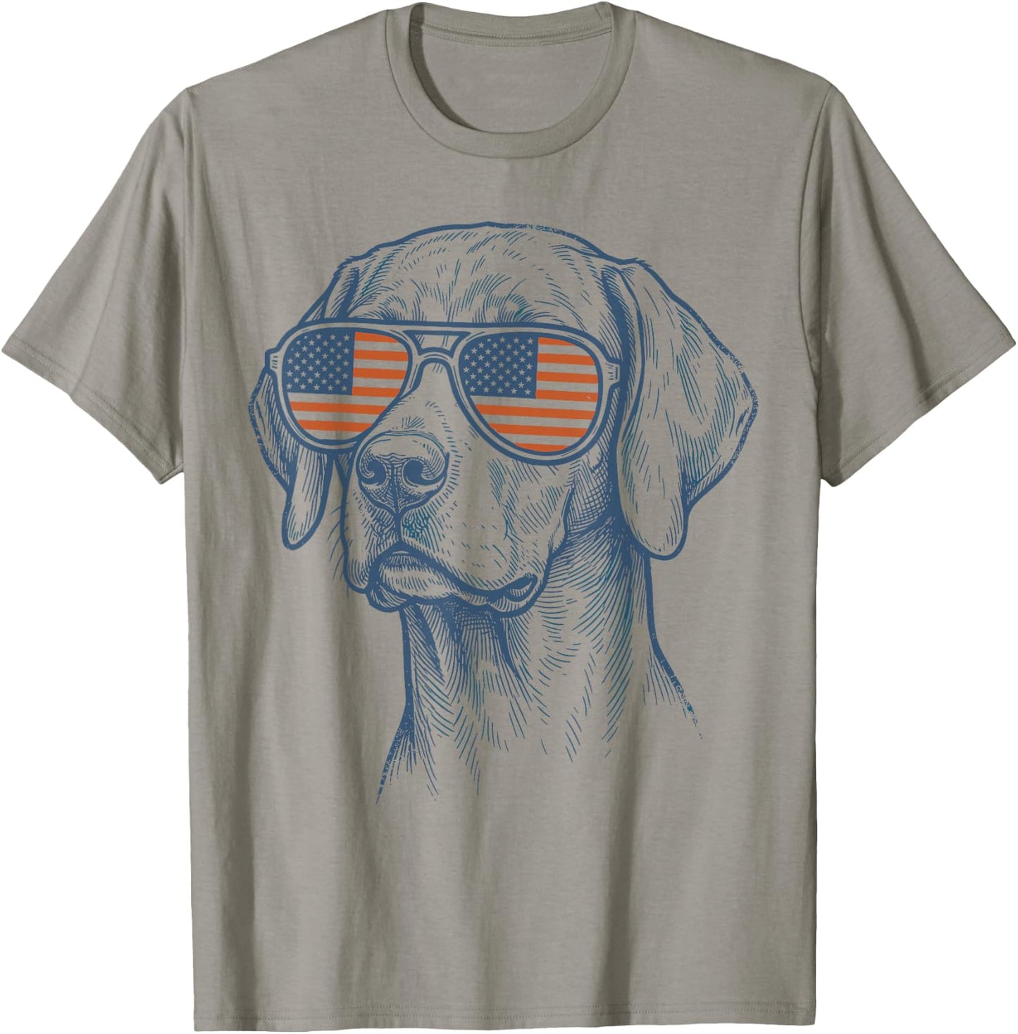 Patriotic Vizsla Dog Mom Dad 4th of July Vintage Men Women T-Shirt - T-Shirt | Sand