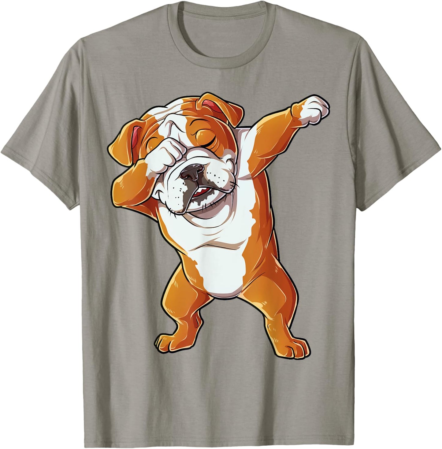 Dabbing English Bulldog T shirt Boys Dab Dance Puppy Lover T-Shirt - T-Shirt | Sand