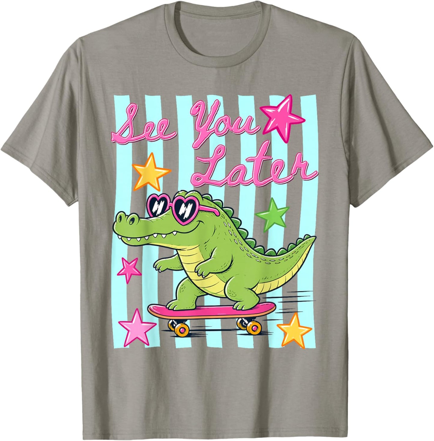 See You Later Teacher Summer Alligator Last Day of School T-Shirt - T-Shirt | Sand