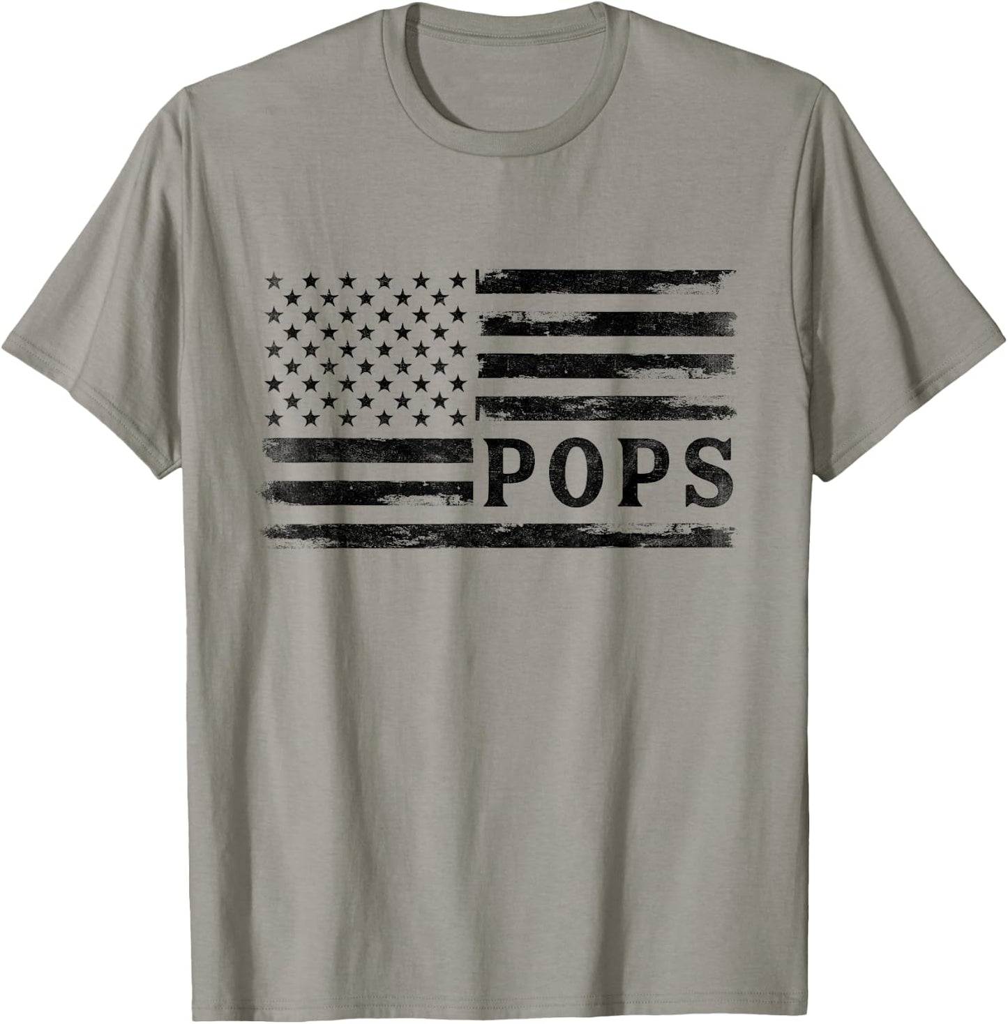 Pops Black Vintage USA Flag Father's Day Grandpa T-Shirt - T-Shirt | Sand