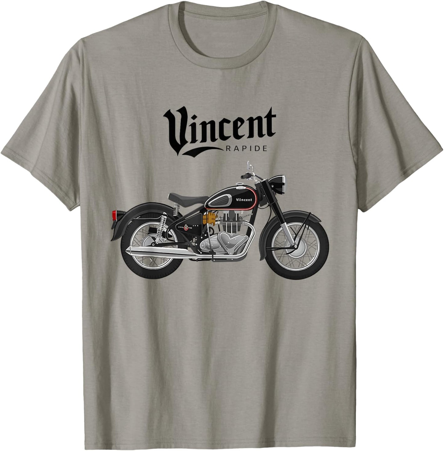 Vincent Rapide Vintage Motorcycle Graphic T T-Shirt - T-Shirt | Sand