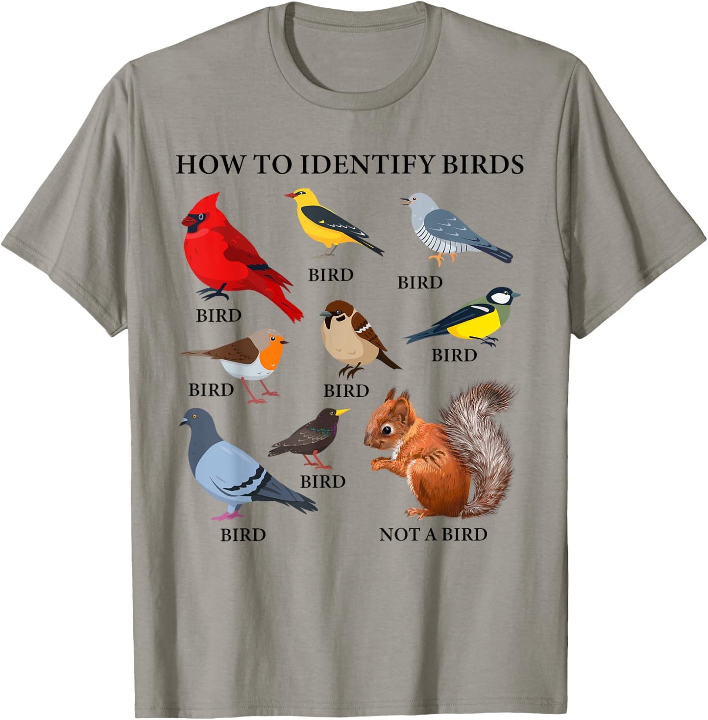 How to Identify Birds Funny Birds Identification Birdwatcher T-Shirt - T-Shirt | Sand