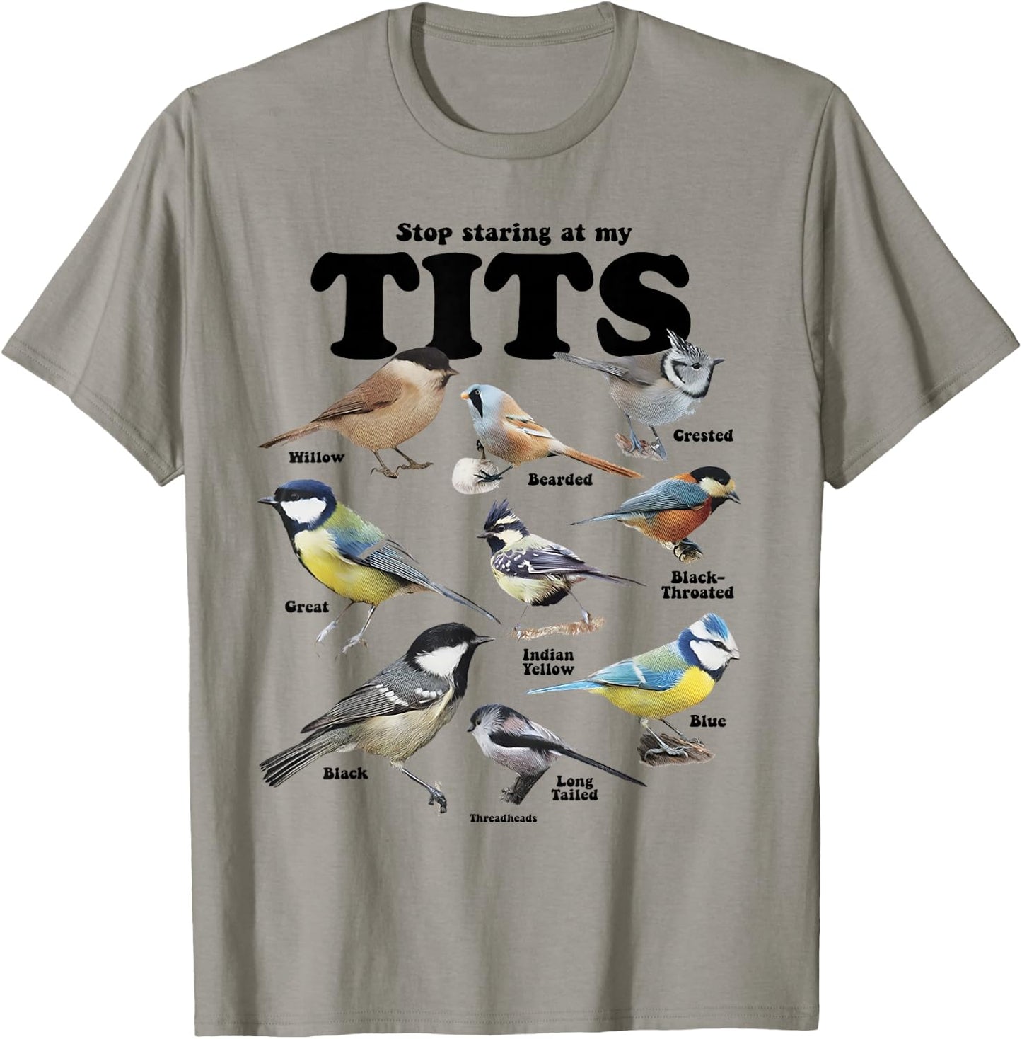 Stop Staring At My Tits Funny Birds Lover Saying Quote Women T-Shirt - T-Shirt | Sand
