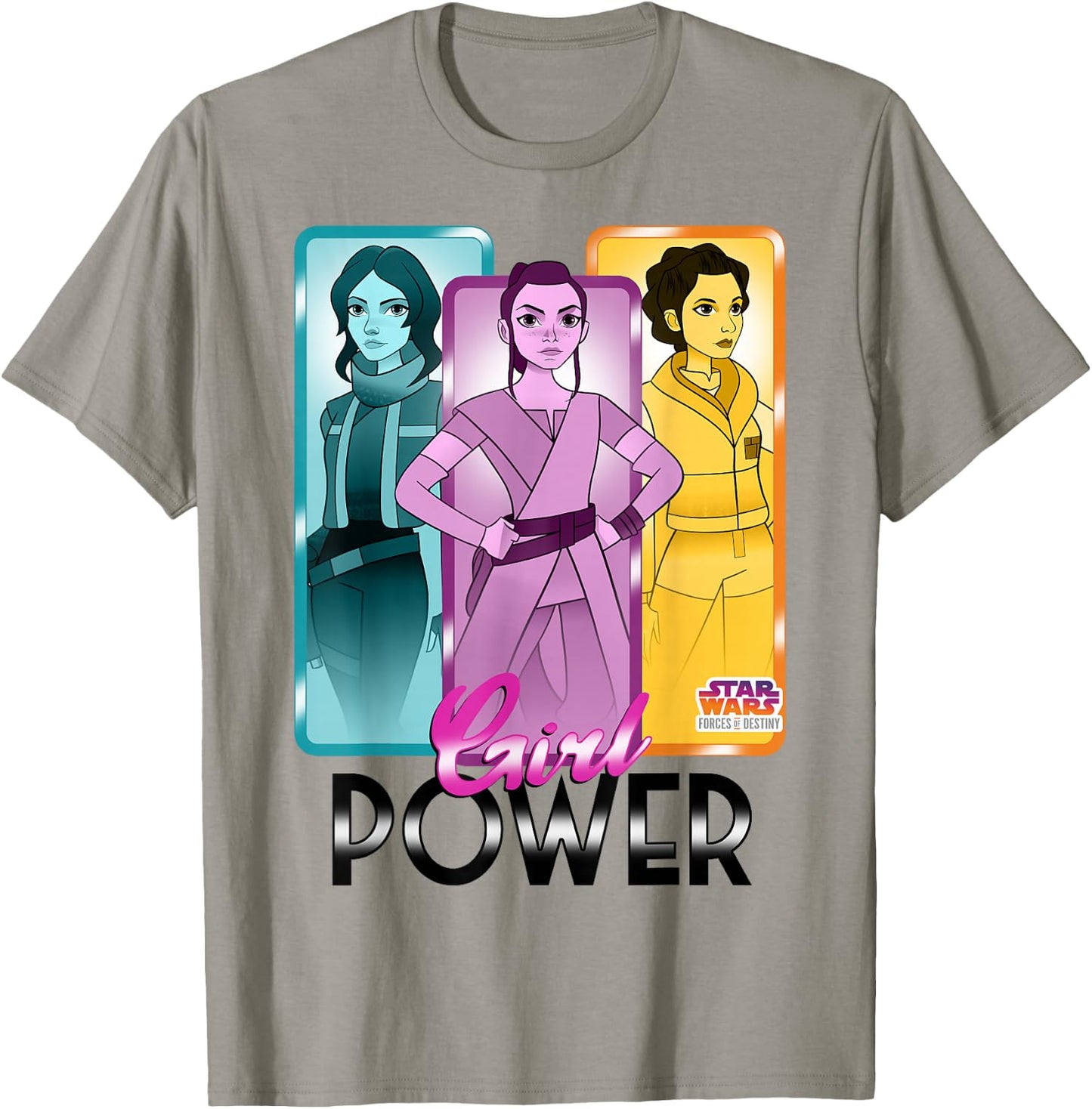 Star Wars Forces of Destiny Rey Leia Jyn Girl Power T-Shirt - T-Shirt | Sand